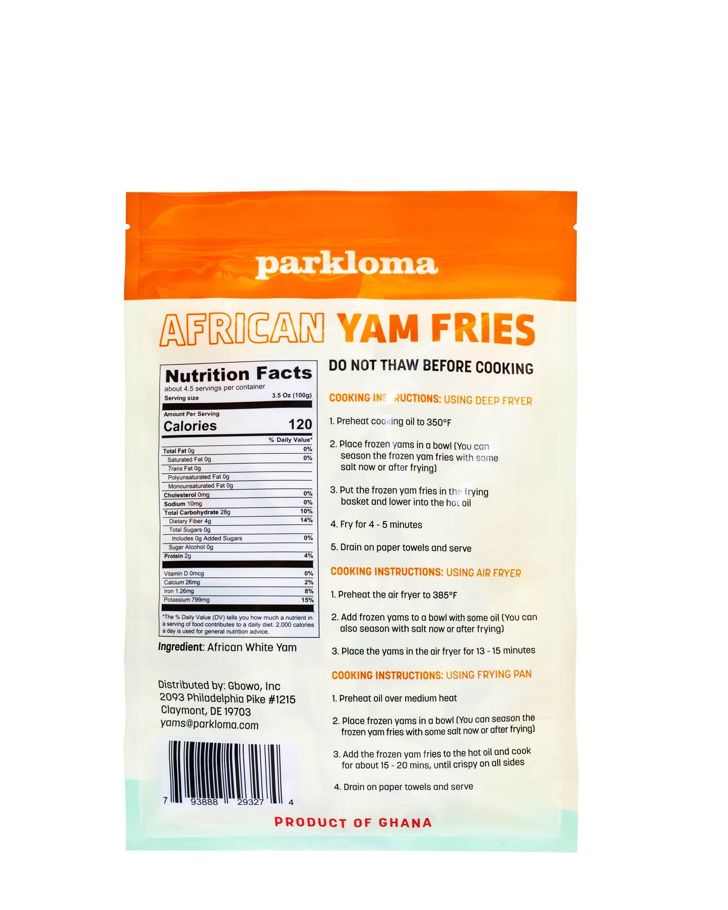 Parkloma African Yam Fries - 4 LB